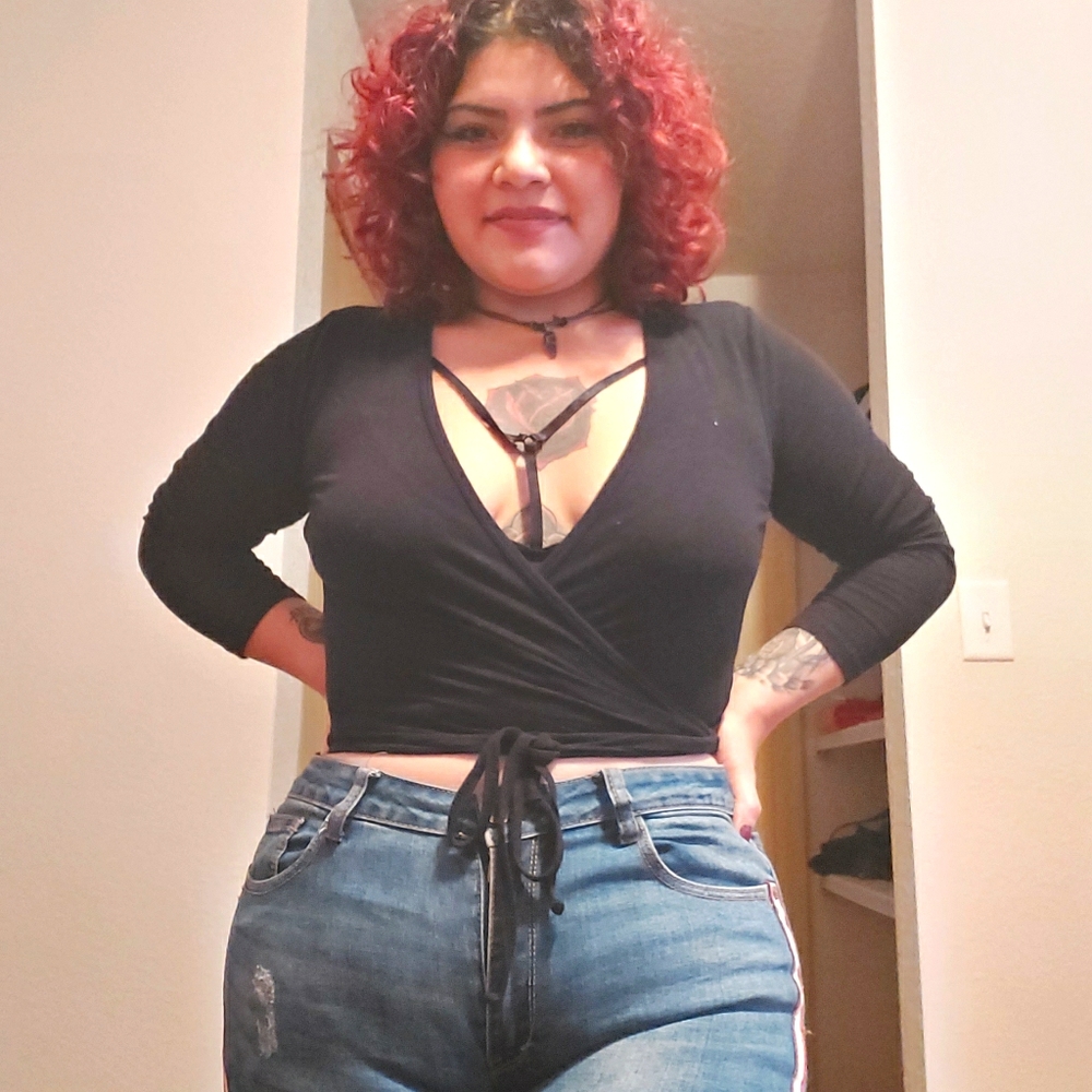 Deep V Neck Wrap Top